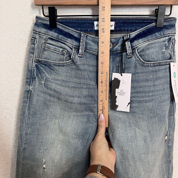 NWT Stitch Fix Studio Blue Raya Mid Rise Cigarette Straight Leg Jeans Women 27 - Picture 8 of 9